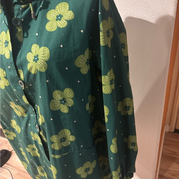 Gudrun Sjoden Green Floral Parka like new worn once sz large- a rare find! - Picture 5 of 15